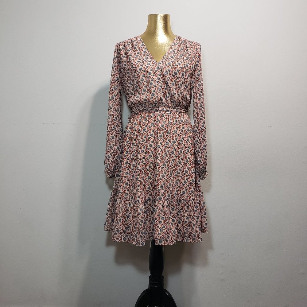 2BELLA Tie-Waist Long Sleeve Floral Dress